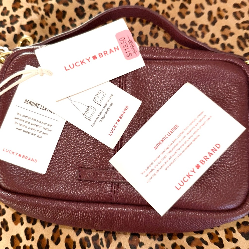 NEW ‘Lucky Brand’ Bag in Genuine Leather that can be carried two different ways - Picture 4 of 16
